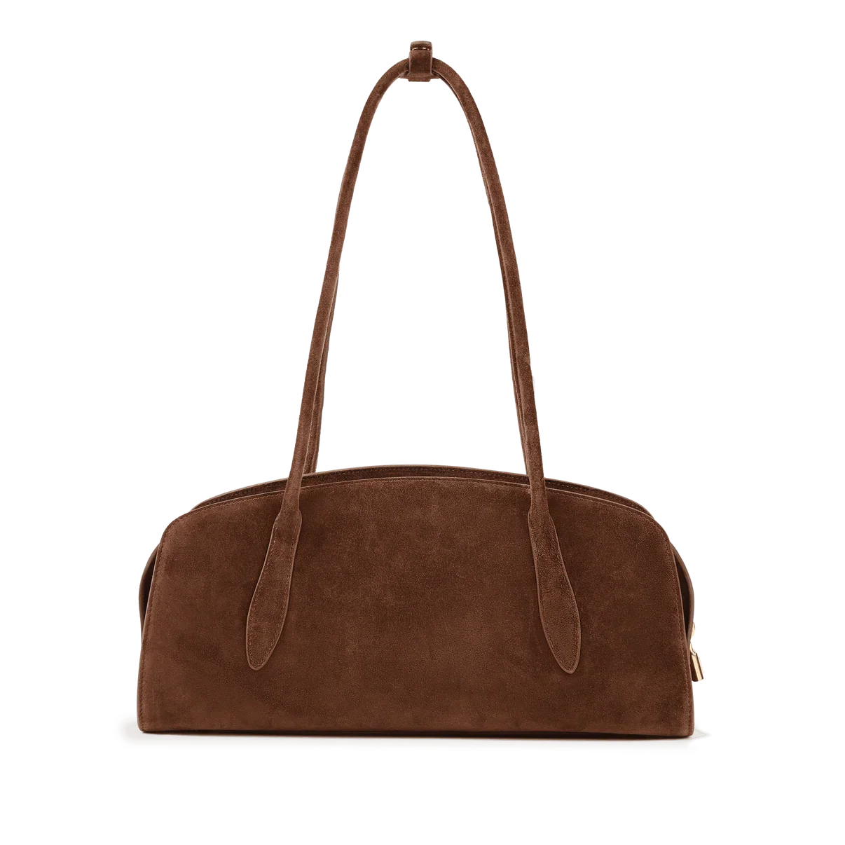 Gabrielle East-West Shoulder Bag - Chocolate Suede