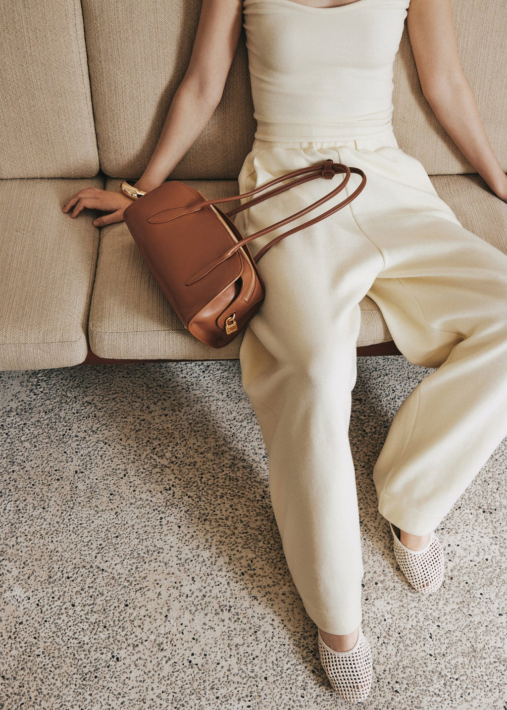 Gabrielle East-West Shoulder Bag - Burgundy