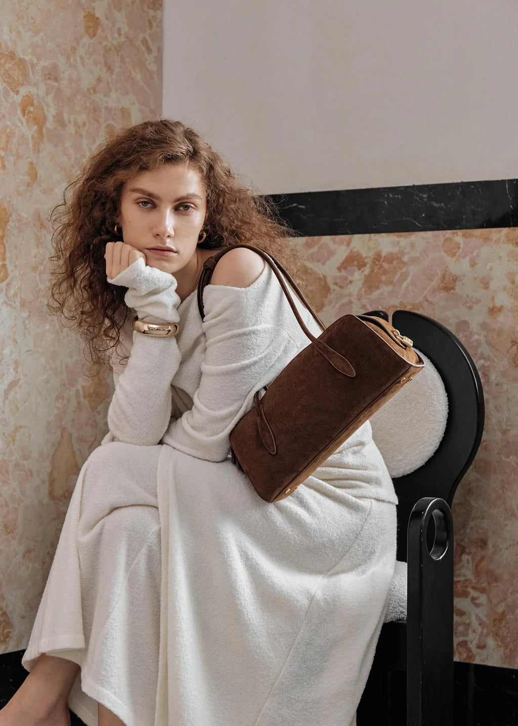 Gabrielle East-West Shoulder Bag - Burgundy