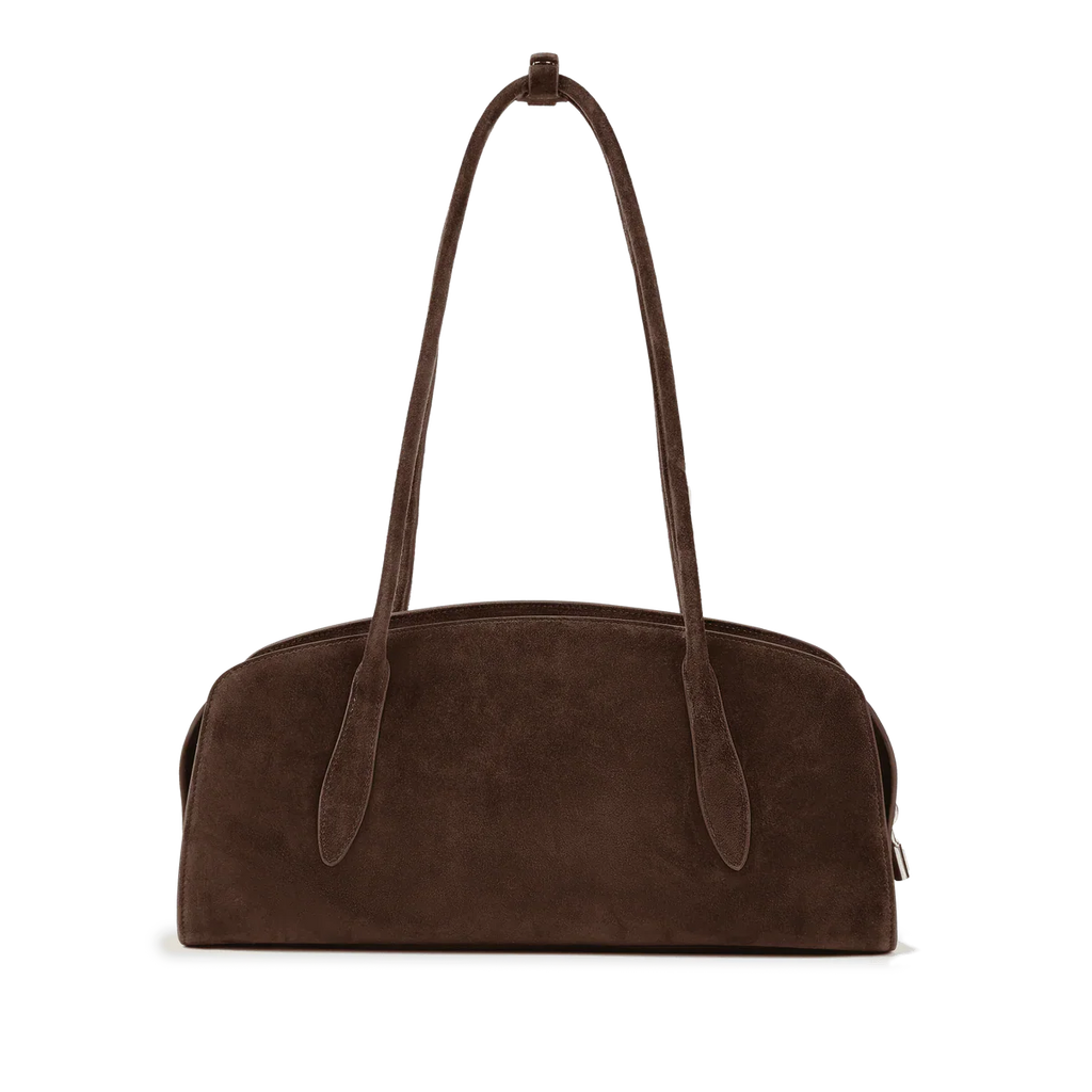 Gabrielle East-West Shoulder Bag - Brown Suede
